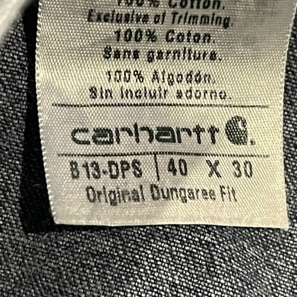 Carhartt Mens Carpenter Denim Jeans Original Dungaree Fit #14806 Pants 40x30 - Picture 2 of 16